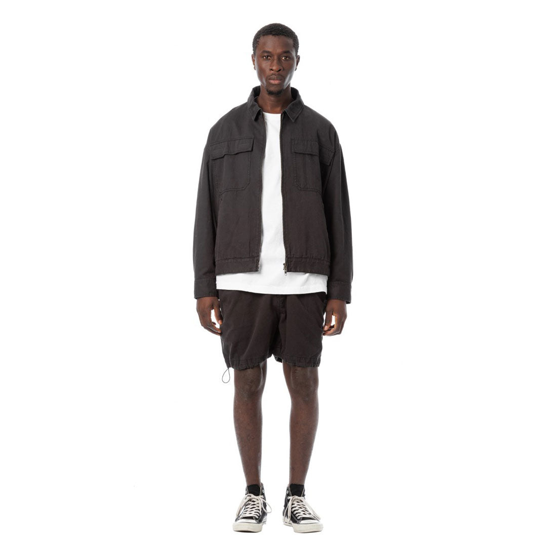 サンディニスタ SANDINISTA Sandinista Vintage Chino Tuck Shorts Overdyed（サンディニスタ ヴィンテージ チノ トラックショーツ オーバーダイ） （VINTAGE BLACK） VINTAGE BLACK