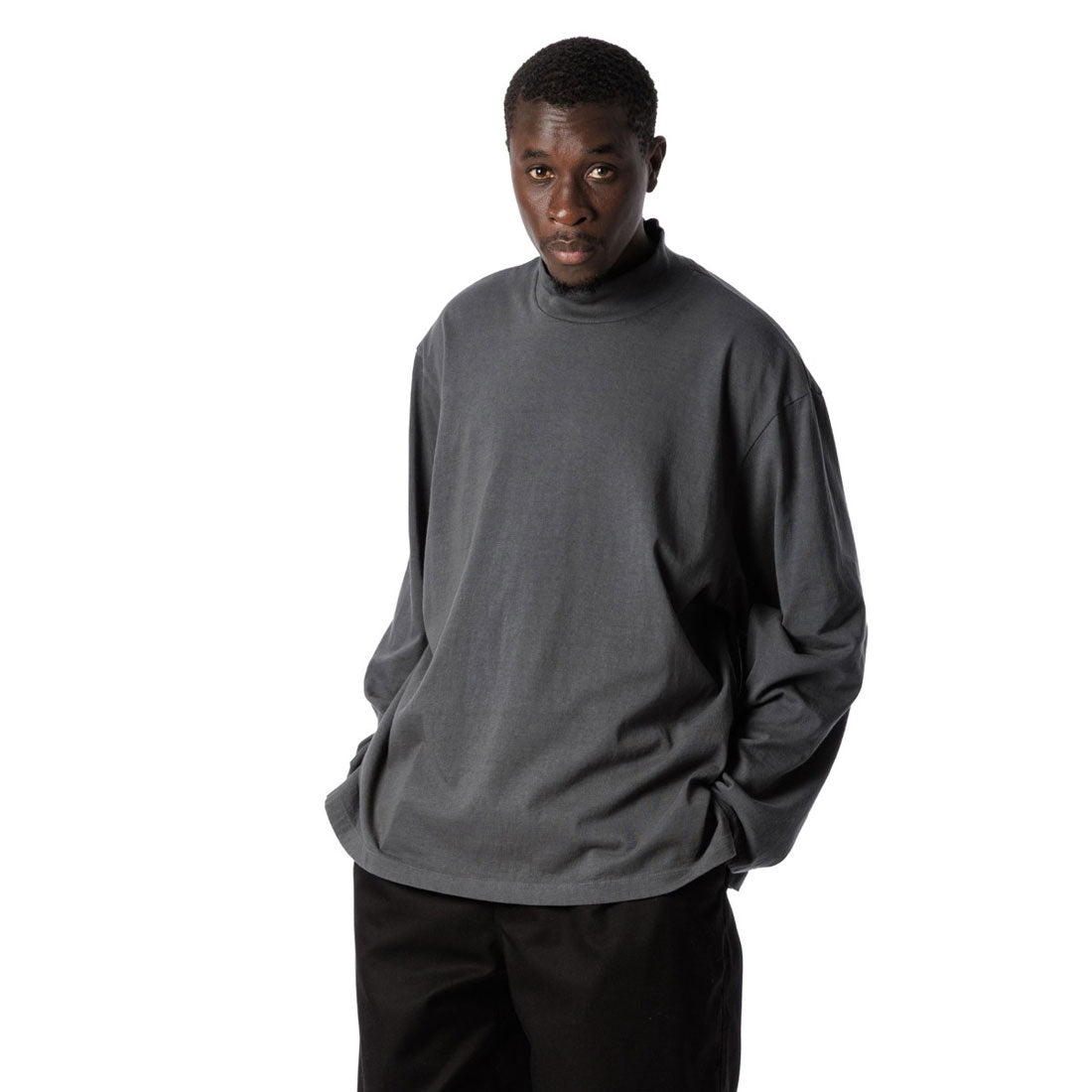 サンディニスタ SANDINISTA アメリカンコットン タートルネック ロングスリーブ Tシャツ（American Cotton Turtleneck L-S Tee） （CHARCOAL） CHARCOAL