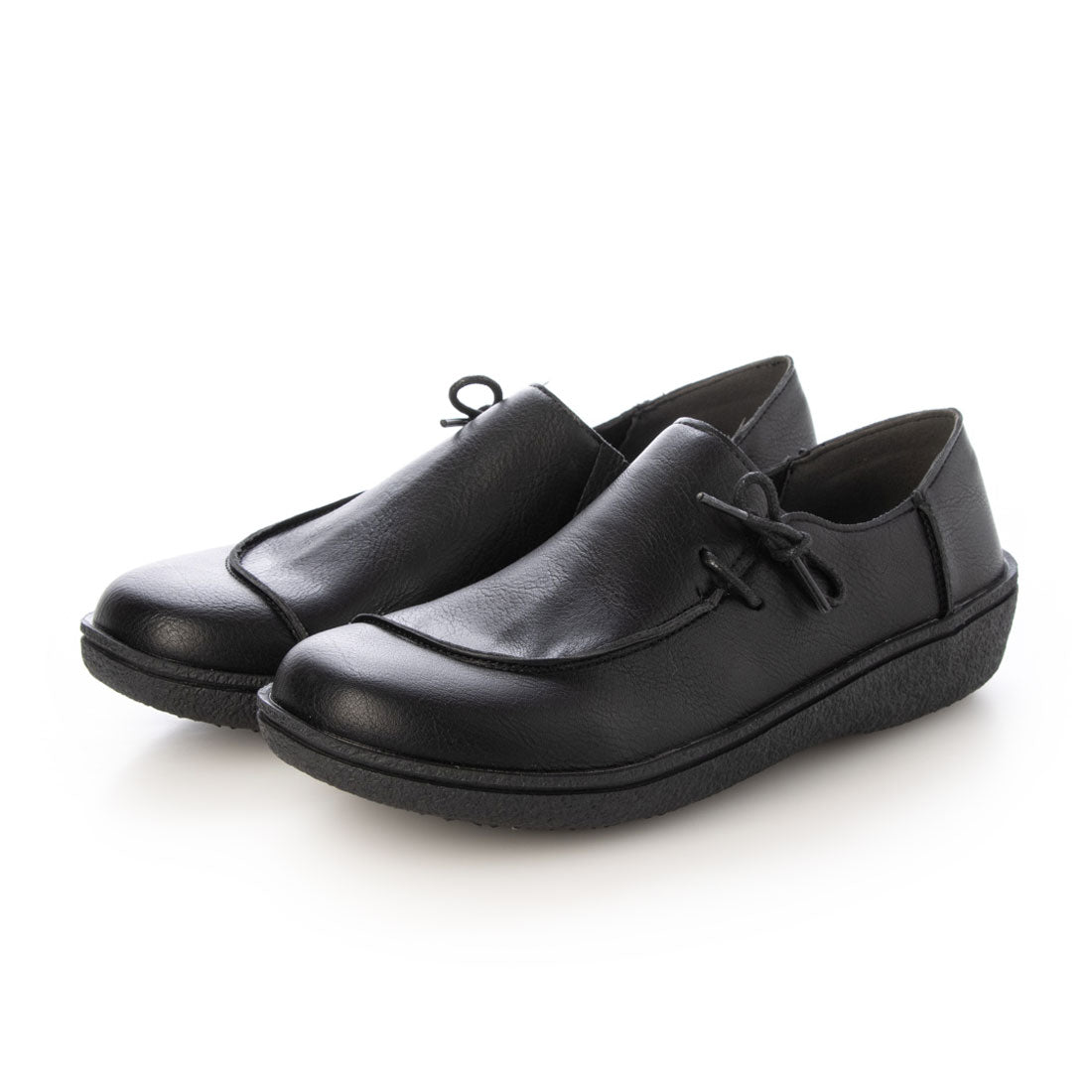 Scramble Side Lace-Up Flat Shoes Round Toe