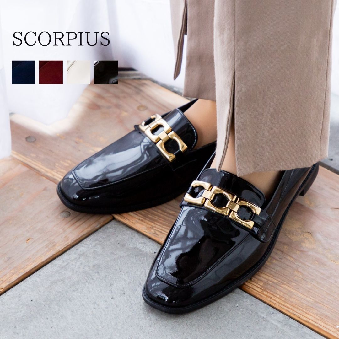 斯科皮烏斯 SCORPIUS 【SCORPIUS】 大碼 銀色 鉚釘 樂福鞋
