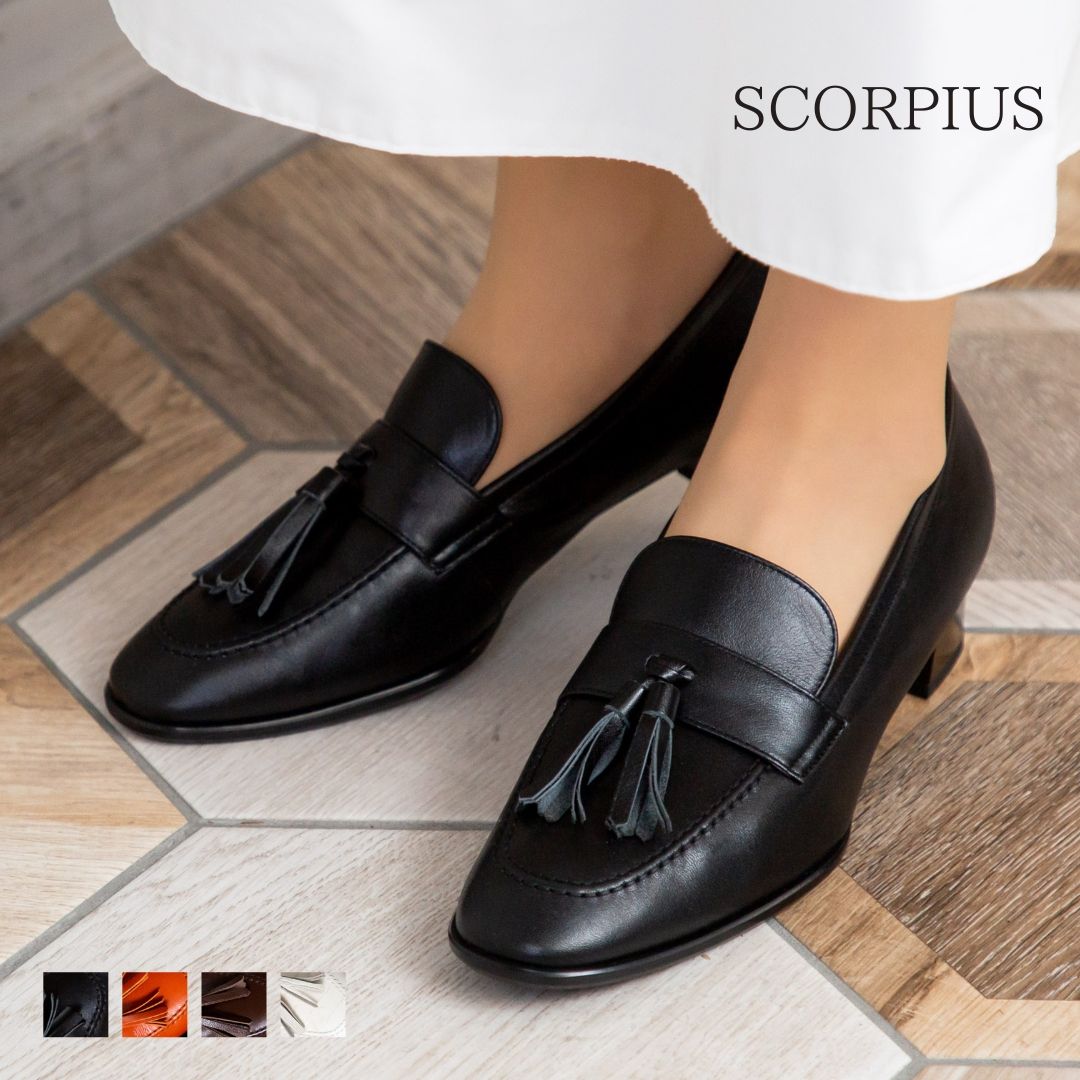スコーピウス SCORPIUS 【SCORPIUS】 スコーピウス ヒールアップ タッセル ローファー