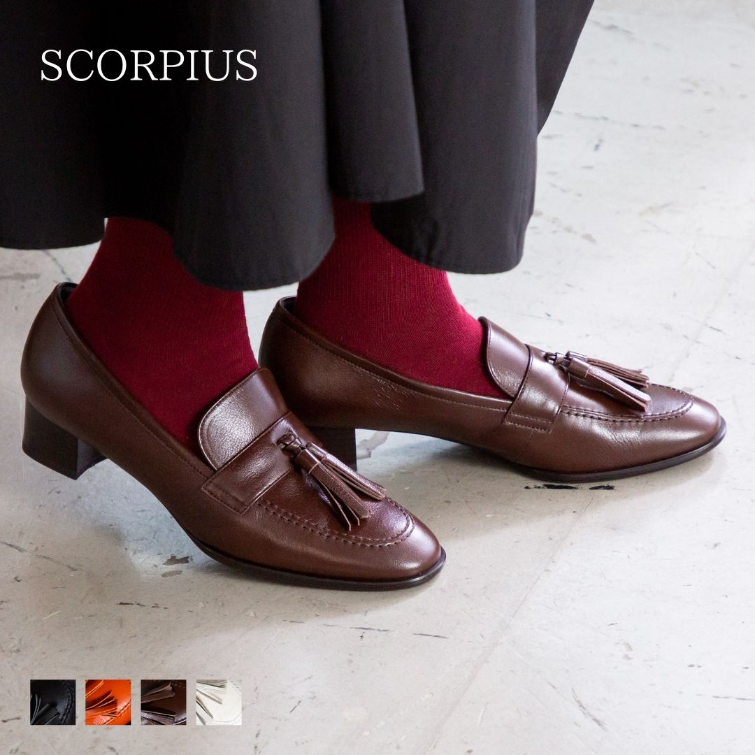 スコーピウス SCORPIUS 【SCORPIUS】 スコーピウス ヒールアップ タッセル ローファー