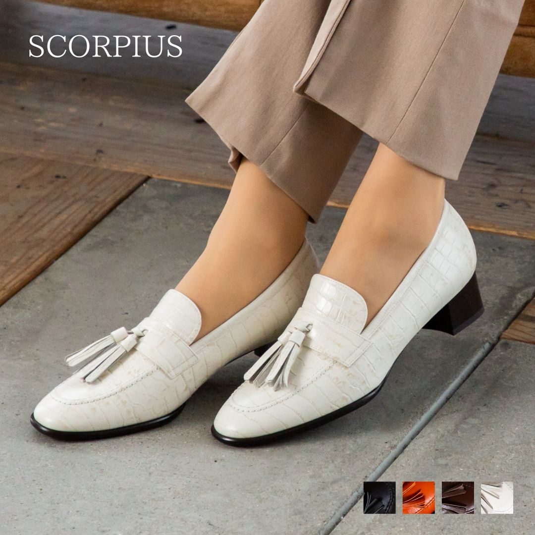 スコーピウス SCORPIUS 【SCORPIUS】 スコーピウス ヒールアップ タッセル ローファー