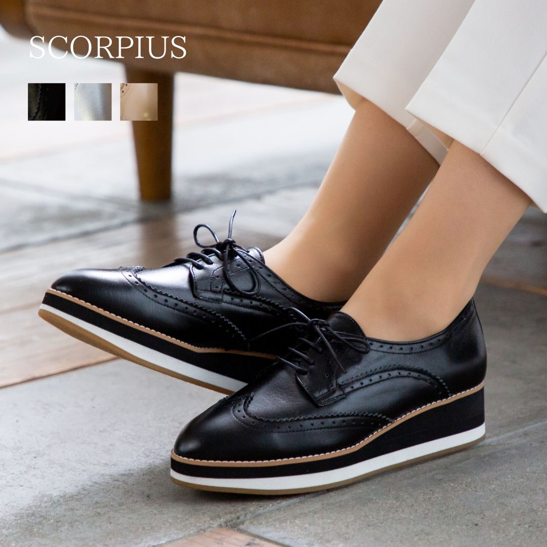 スコーピウス SCORPIUS 【SCORPIUS】 スコーピウス 厚底 レースアップ シューズ