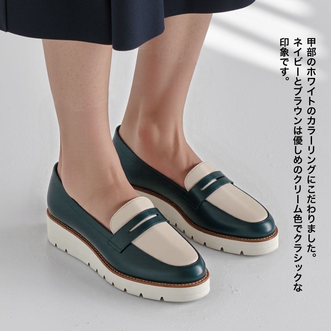 スコーピウス SCORPIUS 【SCORPIUS】バイカラー レザー ローファー （ブラック） ブラック