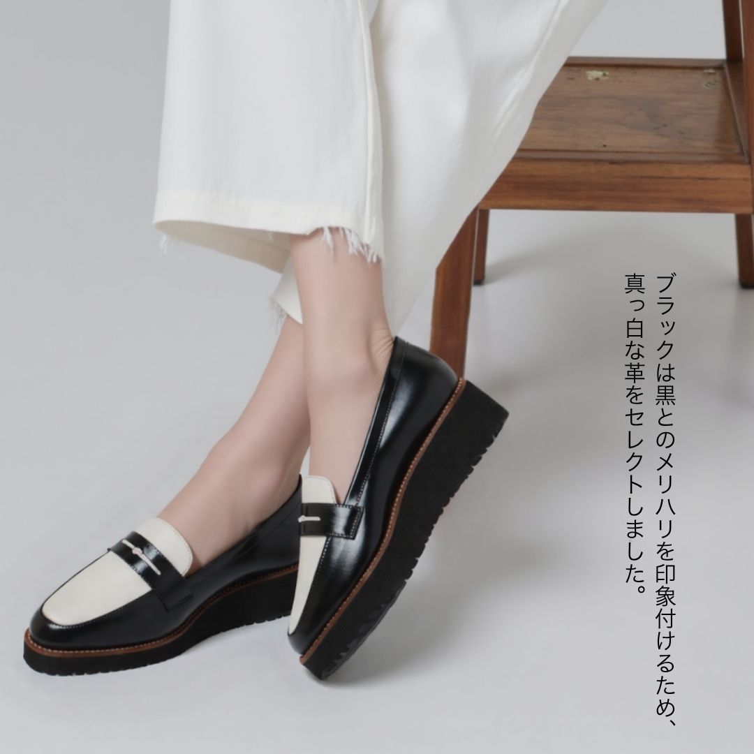スコーピウス SCORPIUS 【SCORPIUS】バイカラー レザー ローファー （ブラック） ブラック