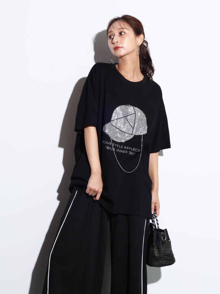 スコットクラブ SCOTCLUB ネックレスチェーンラインストーンTEE （オフホワイト） オフホワイト