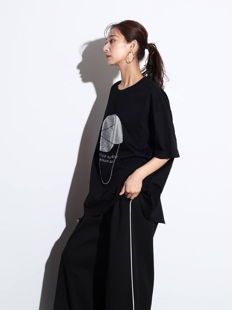 スコットクラブ SCOTCLUB ネックレスチェーンラインストーンTEE （オフホワイト） オフホワイト