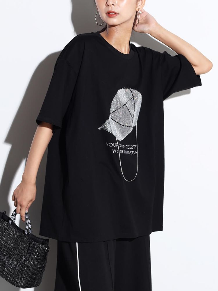 スコットクラブ SCOTCLUB ネックレスチェーンラインストーンTEE （オフホワイト） オフホワイト