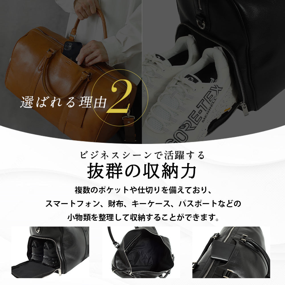 シーカー SEEKER オイルレザー サイドポケットボストン （ネイビー） ネイビー