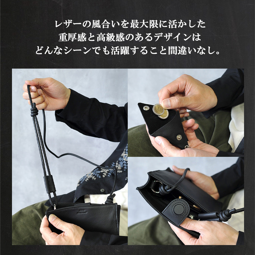 シーカー SEEKER MATTE ソフトレザースクエアミニショルダー （ネイビー） ネイビー