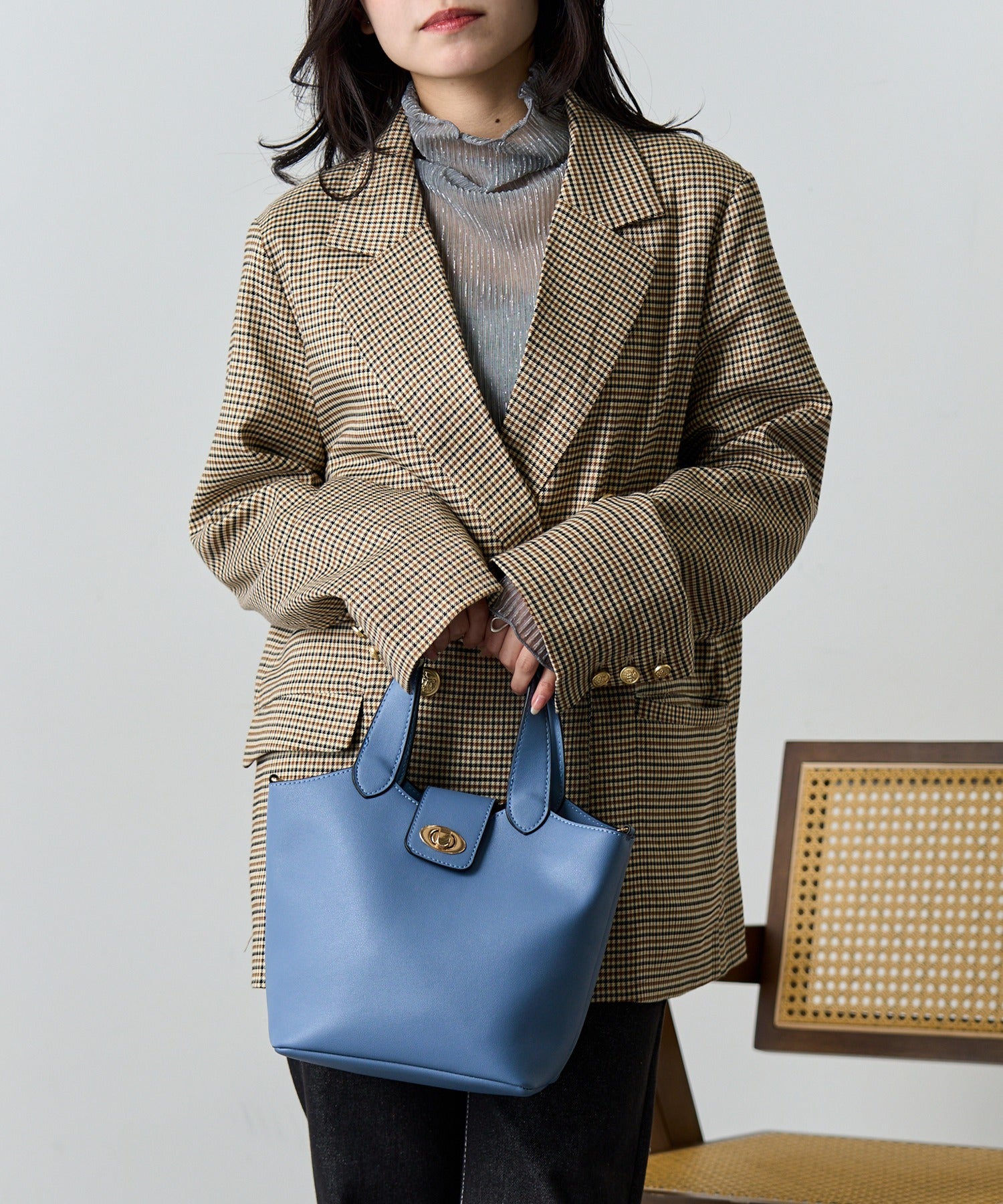 セットアップセブン SETUP7 2Way合皮ツイストロックショルダー SNBD （ブルー） ブルー