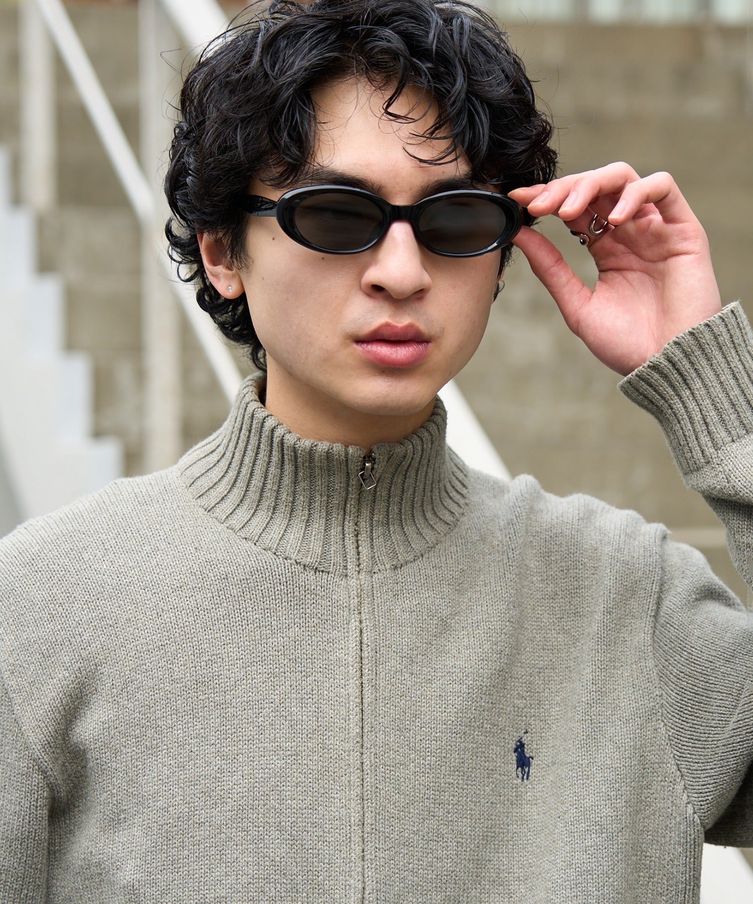 セットアップセブン SETUP7 オーバルデザインサングラス TY8502 （ブラック） ブラック