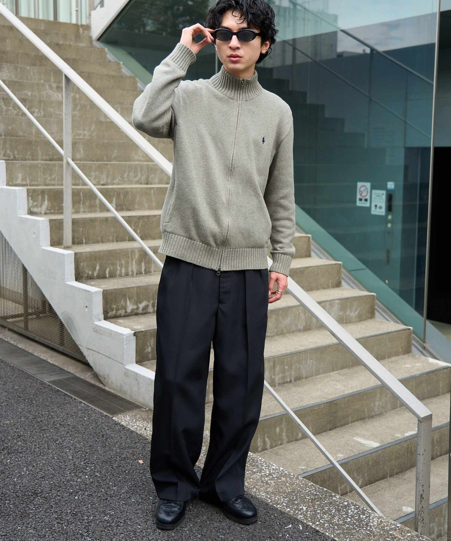 セットアップセブン SETUP7 オーバルデザインサングラス TY8502 （ブラック） ブラック