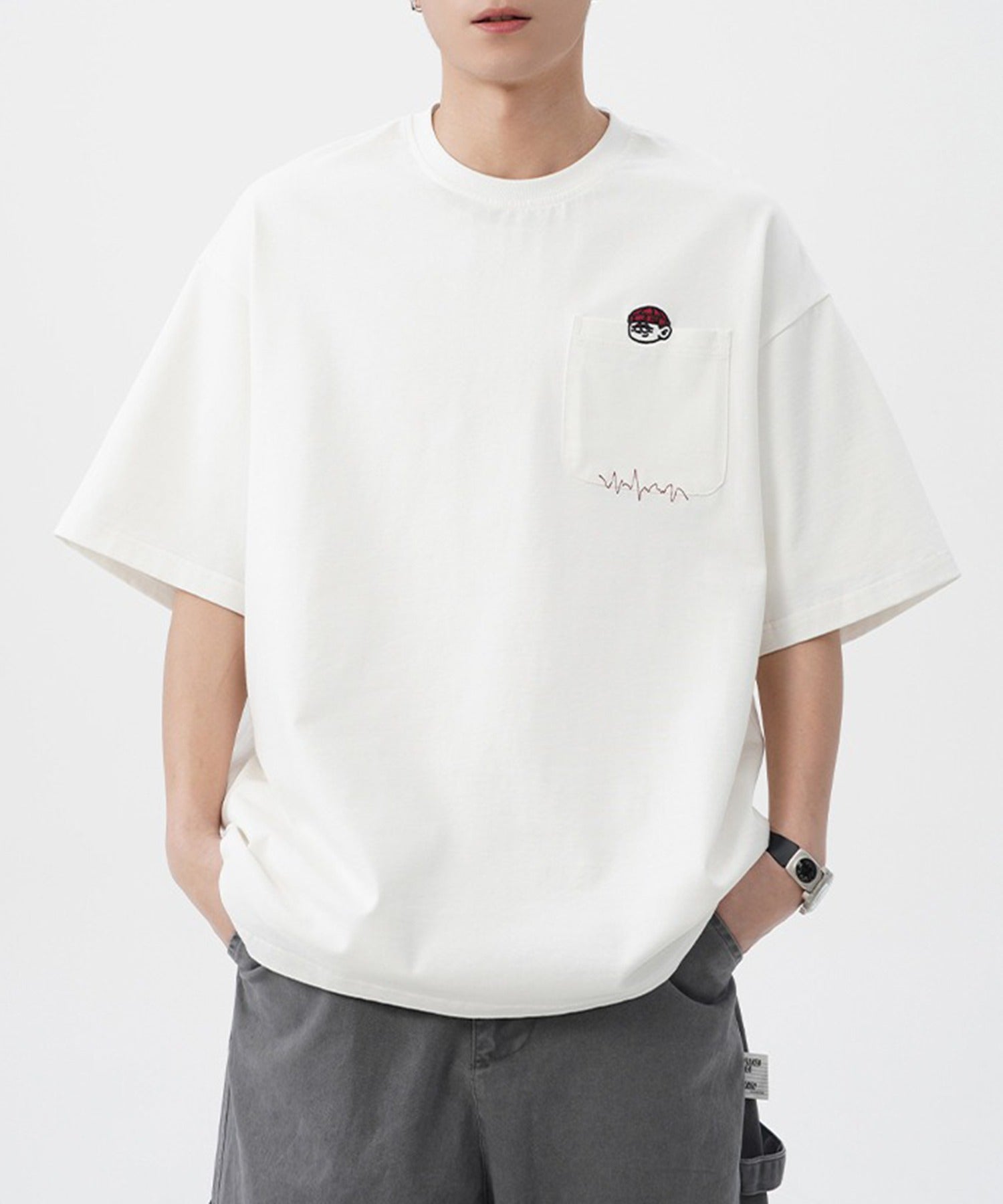 セットアップセブン SETUP7 半袖刺繍Tシャツ KNF （ホワイト） ホワイト
