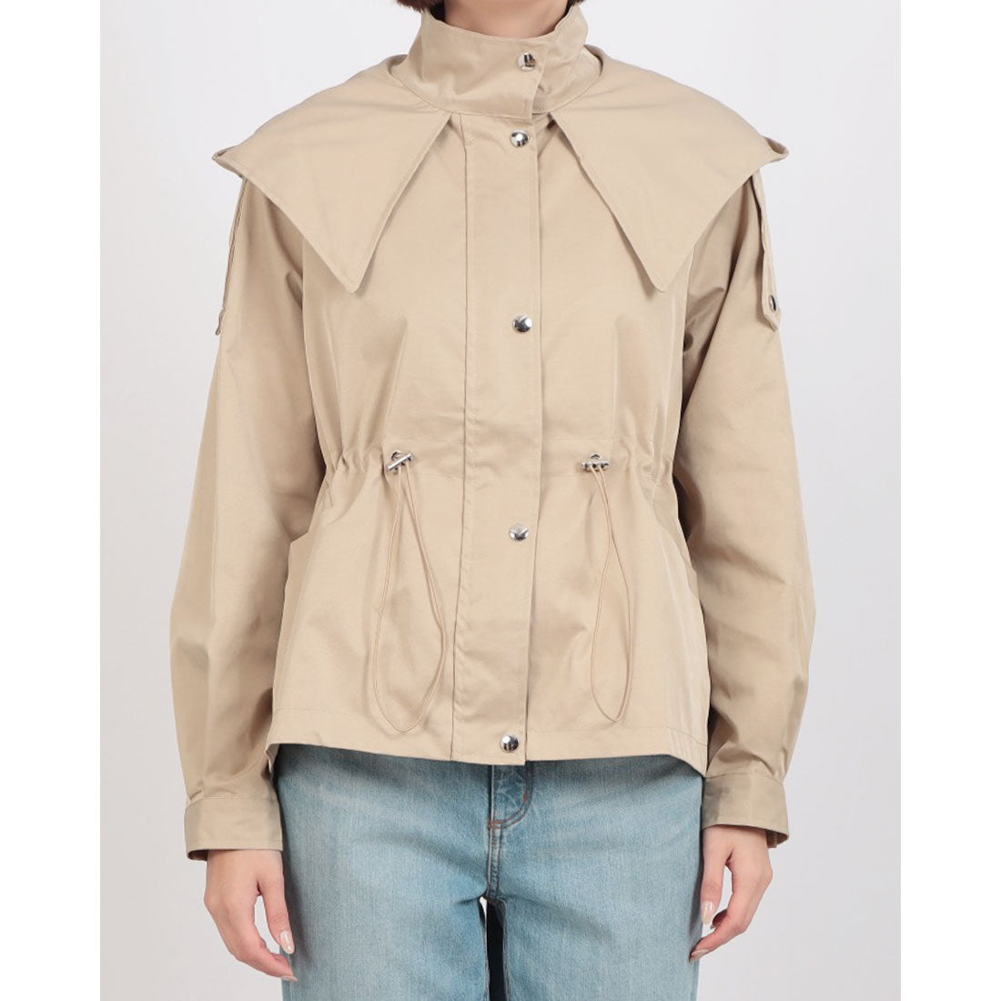 セットアップセブン SETUP7 クロップドギャザーフードジャケットKNF144 （ベージュ） ベージュ