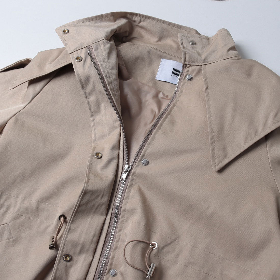 セットアップセブン SETUP7 クロップドギャザーフードジャケットKNF144 （ベージュ） ベージュ