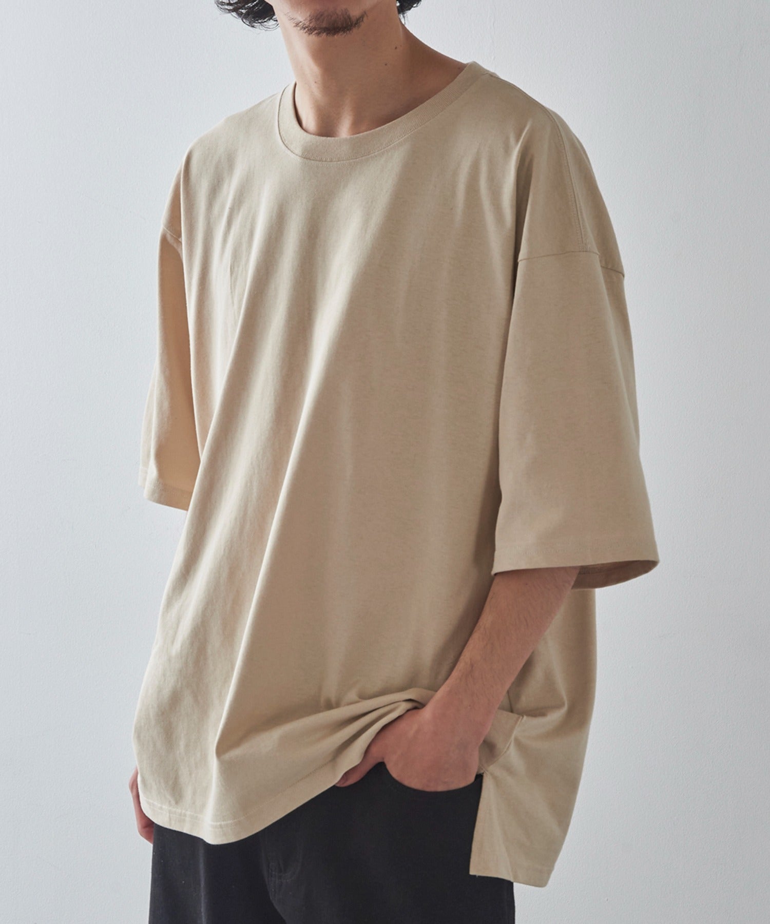 セットアップセブン SETUP7 オープンエンド マックスウェイト オーバーサイズTシャツ OE1401 （ベージュ） ベージュ