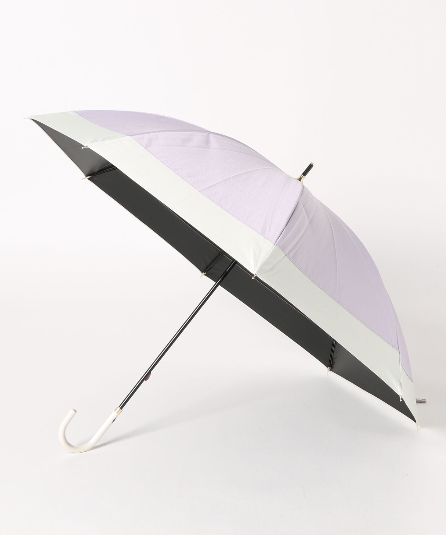 セットアップセブン SETUP7 晴雨兼用長折りたたみ傘50cm パステルボーダー 18690 MYJ （パープル） パープル