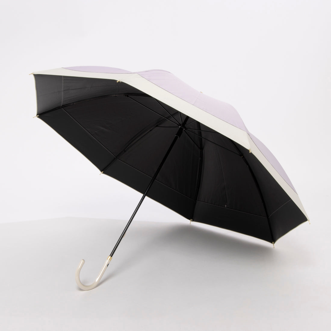 セットアップセブン SETUP7 晴雨兼用長折りたたみ傘50cm パステルボーダー 18690 MYJ （パープル） パープル