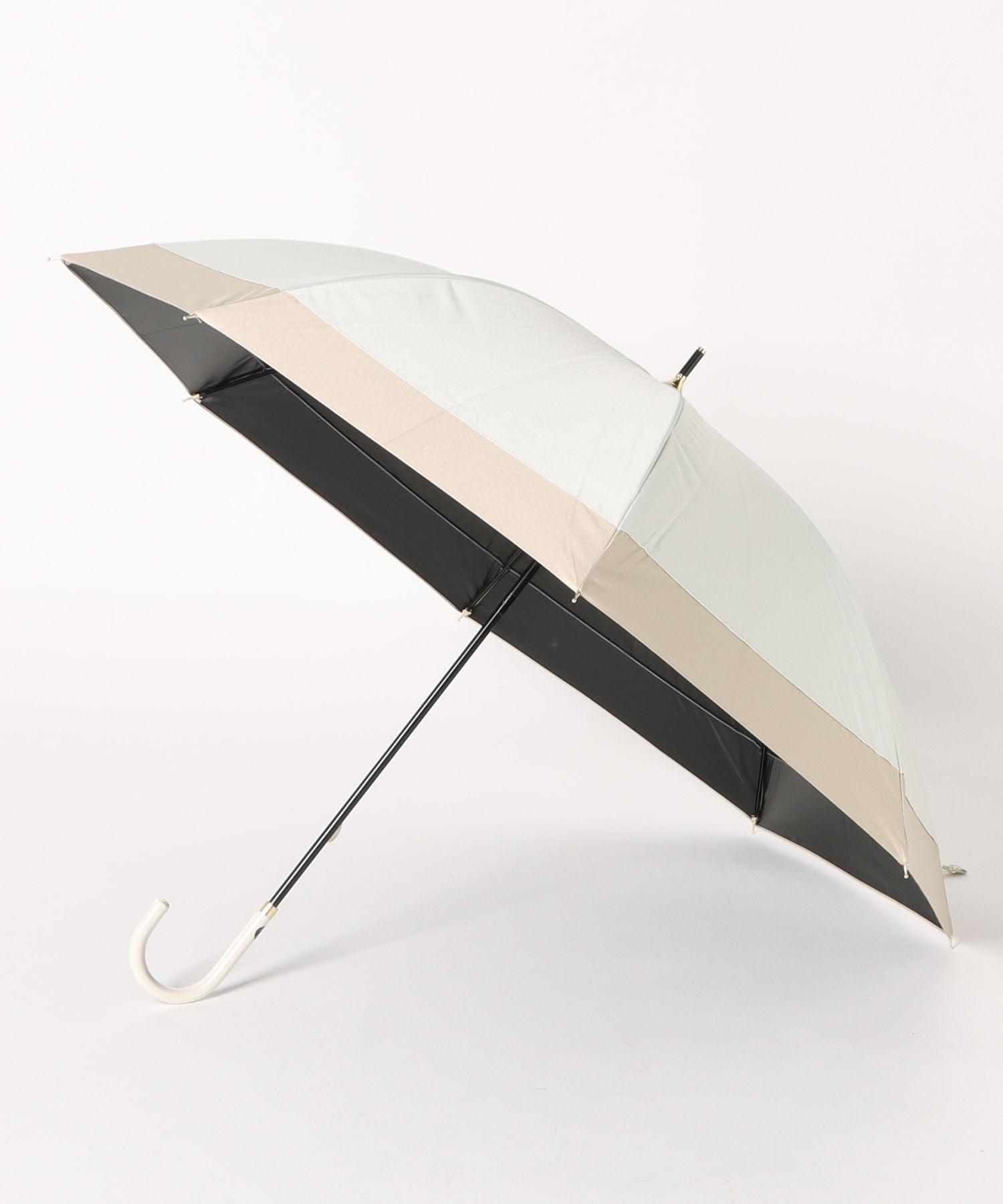 セットアップセブン SETUP7 晴雨兼用長折りたたみ傘50cm パステルボーダー 18690 MYJ （ホワイト） ホワイト