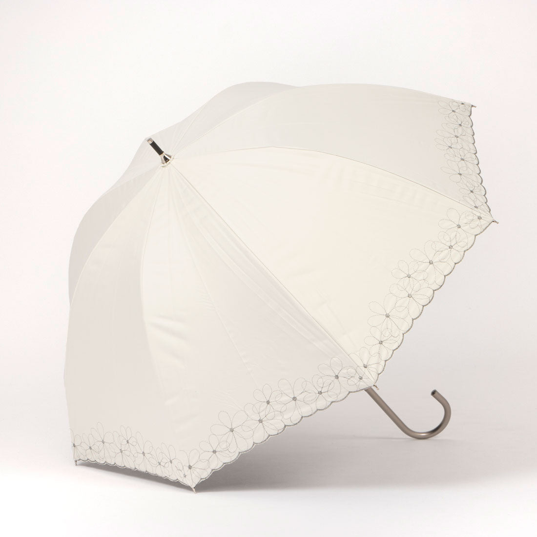 セットアップセブン SETUP7 PUワイヤーラメ刺繍バルーンショート UVカット 晴雨兼用傘 23449 CLIR （オフホワイト） オフホワイト