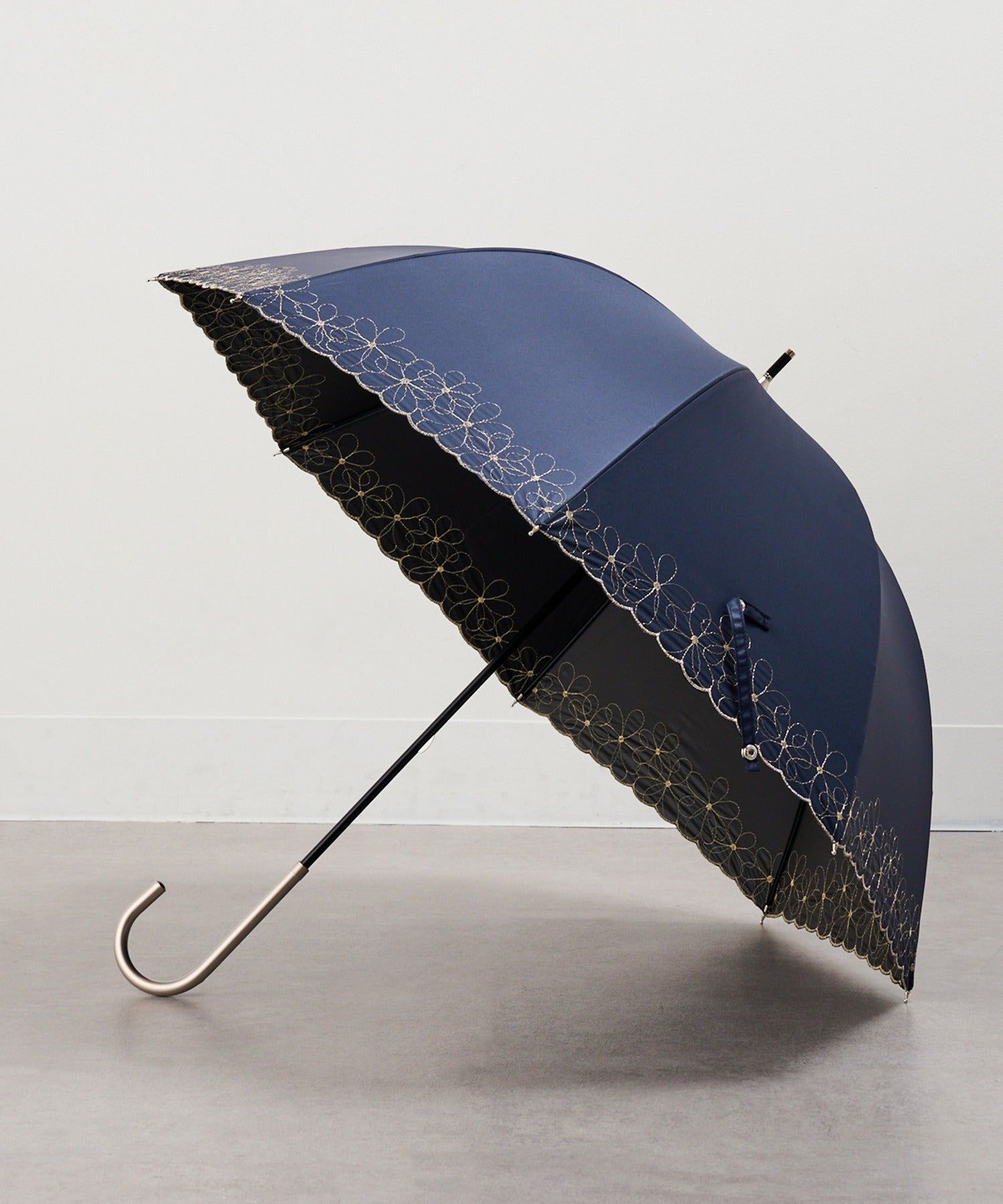 セットアップセブン SETUP7 PUワイヤーラメ刺繍バルーンショート UVカット 晴雨兼用傘 23449 CLIR （ネイビー） ネイビー