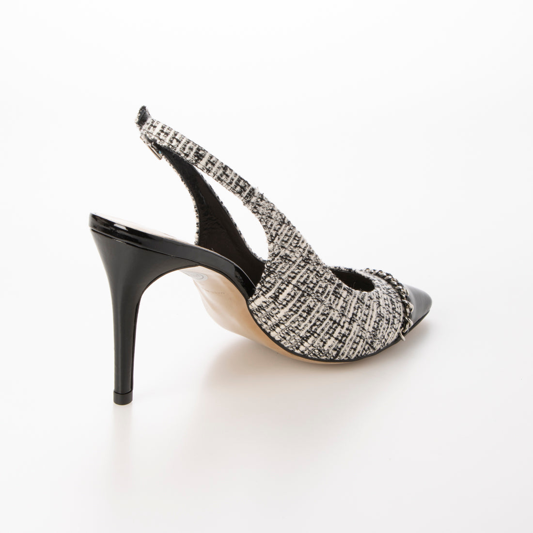 セヴン トゥエルヴ サーティ SEVEN TWELVE THIRTY チェーンアクセントツイードパンプス （ブラック） ブラック
