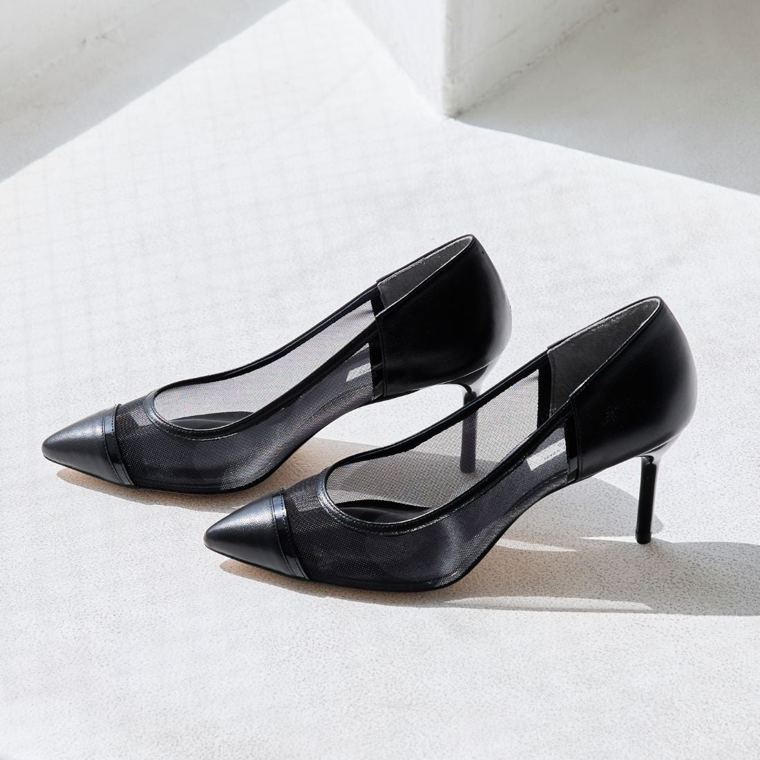 セヴン トゥエルヴ サーティ SEVEN TWELVE THIRTY LovelyWalkプラス チュールコンビパンプス （ブラック） ブラック