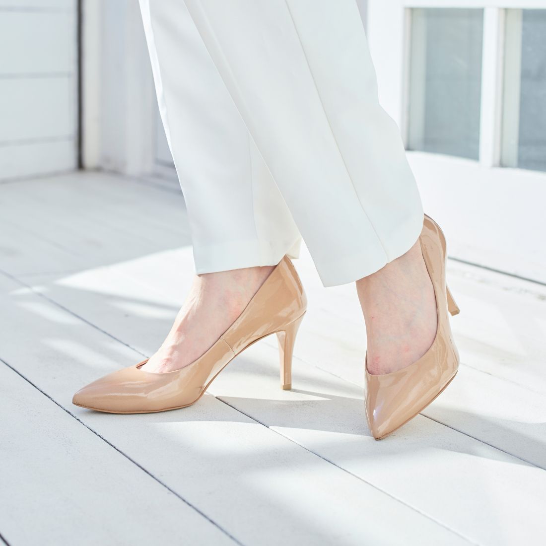 セヴン トゥエルヴ サーティ SEVEN TWELVE THIRTY LovelyWalkプラス ポインテッドパンプス （ライトピンクエナメル） ライトピンクエナメル