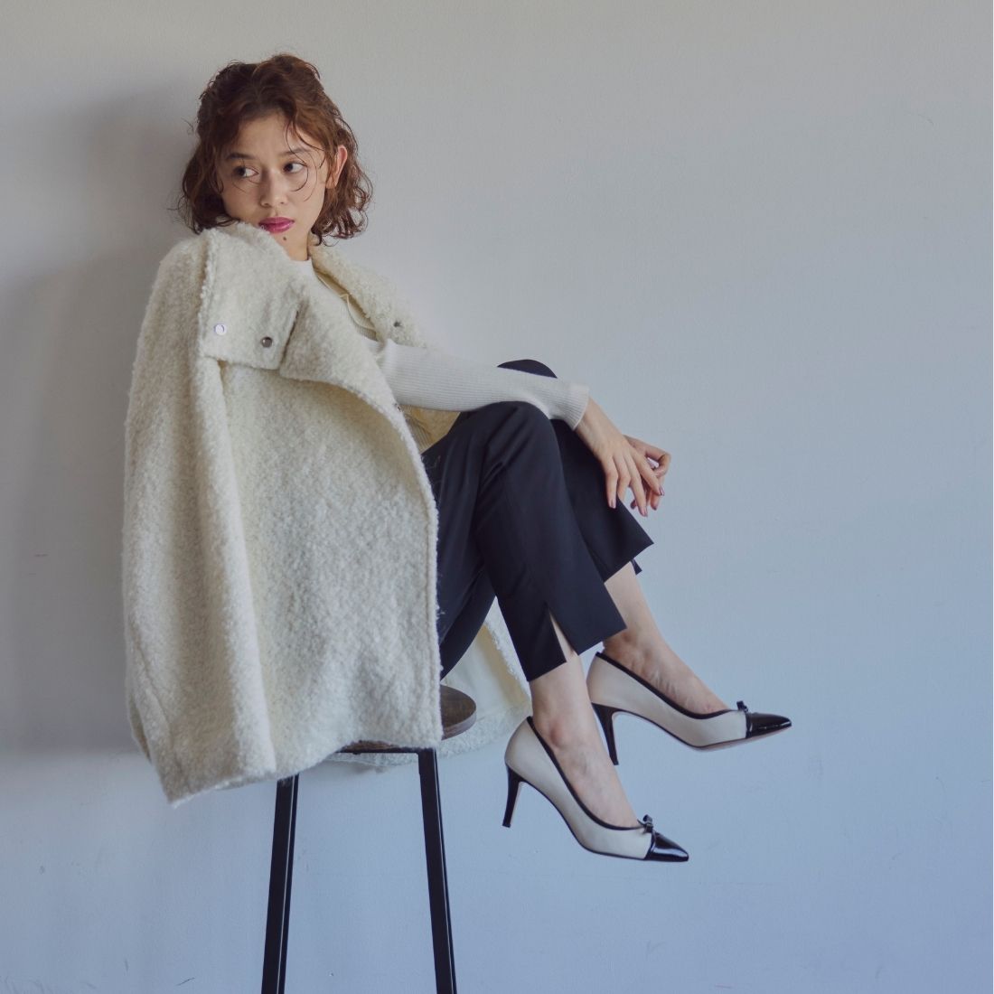 セヴン トゥエルヴ サーティ SEVEN TWELVE THIRTY LovelyWalk リボンコンビパンプス （アイボリーコンビ） アイボリーコンビ