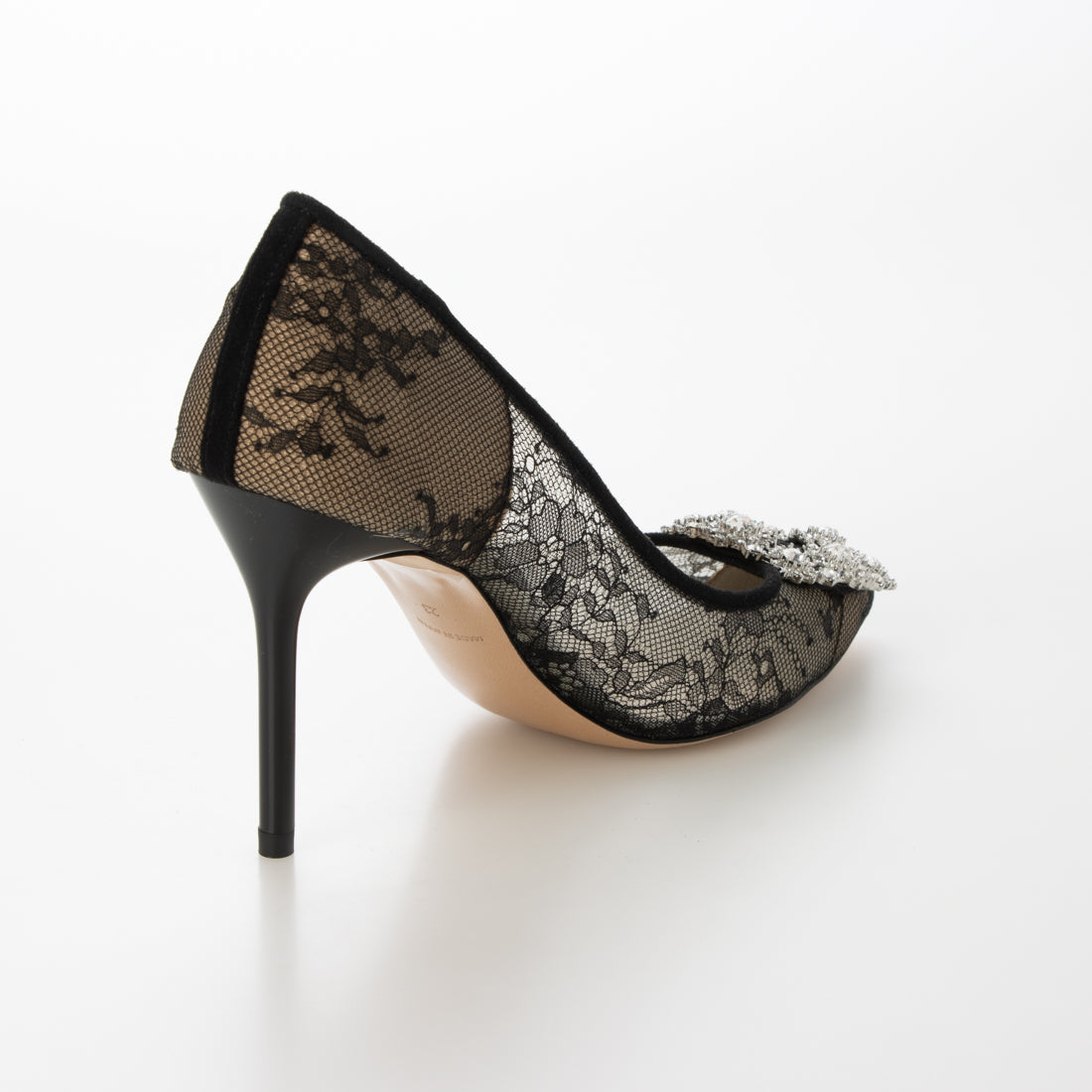 セヴン トゥエルヴ サーティ SEVEN TWELVE THIRTY スティレットヒールビジューバックルパンプス （ブラックレース） ブラックレース