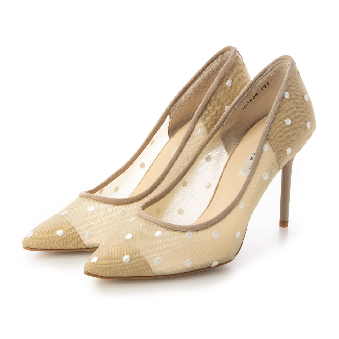 セヴン トゥエルヴ サーティ SEVEN TWELVE THIRTY ドット刺繍チュールパンプス （ベージュ） ベージュ
