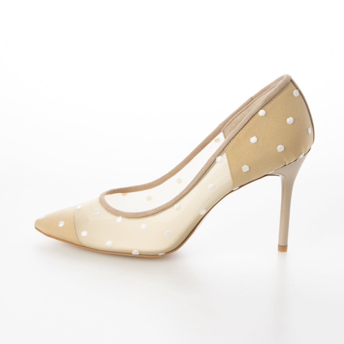 セヴン トゥエルヴ サーティ SEVEN TWELVE THIRTY ドット刺繍チュールパンプス （ベージュ） ベージュ