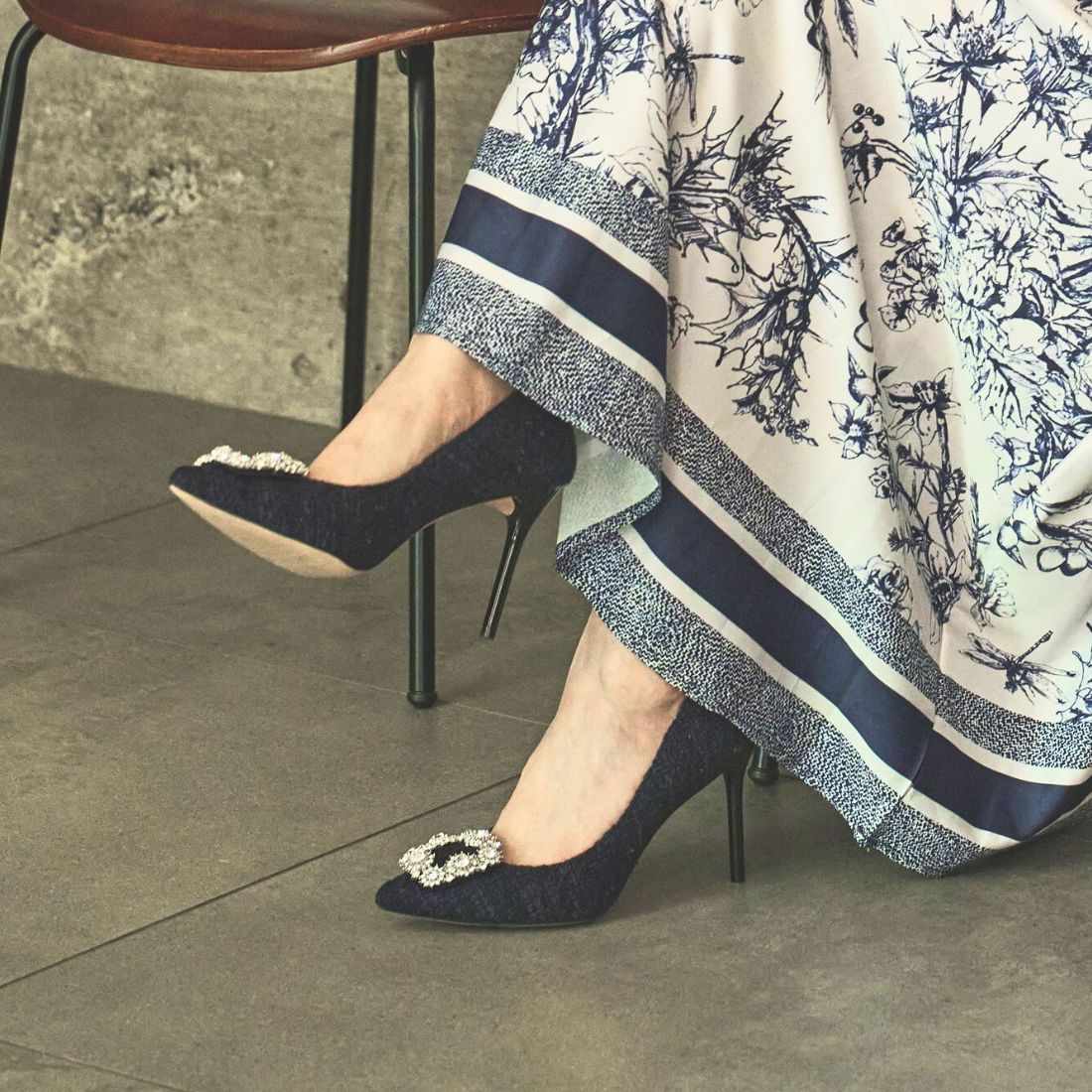 SEVEN TWELVE THIRTY Stiletto heel jewel buckle pumps