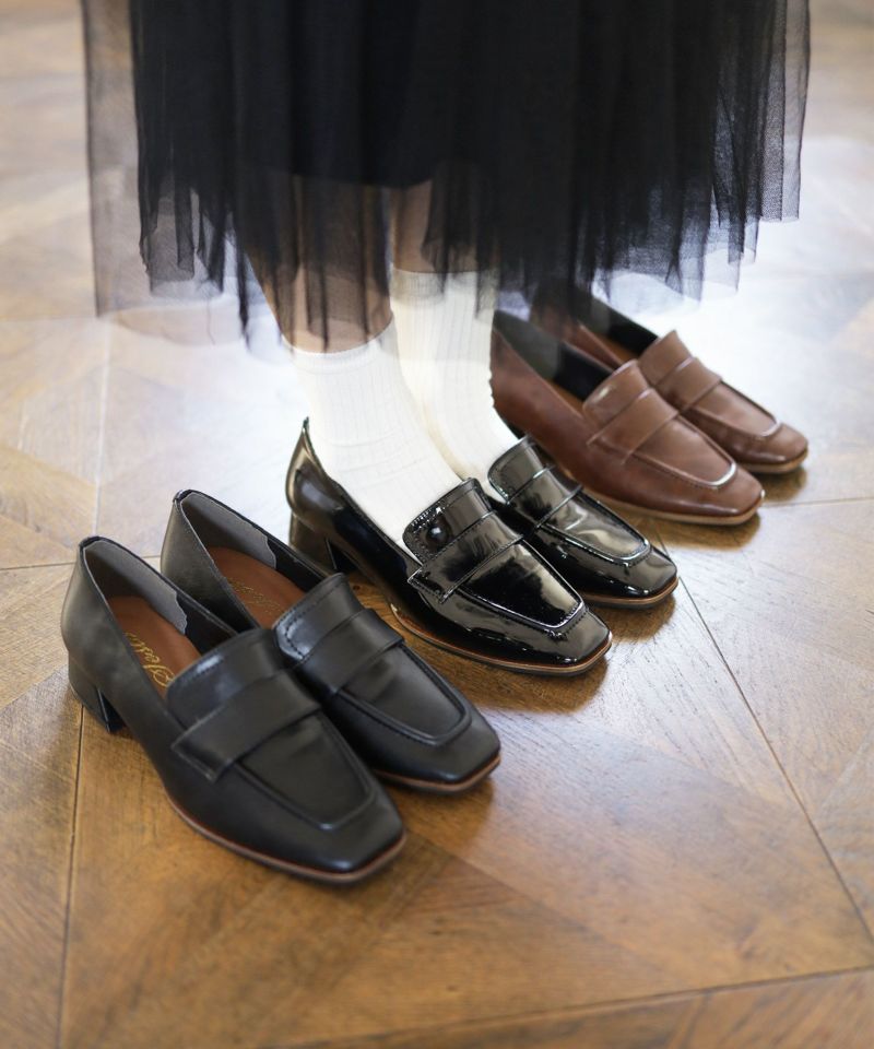 SESTO Slim Square Low Heel Loafer Pumps /r