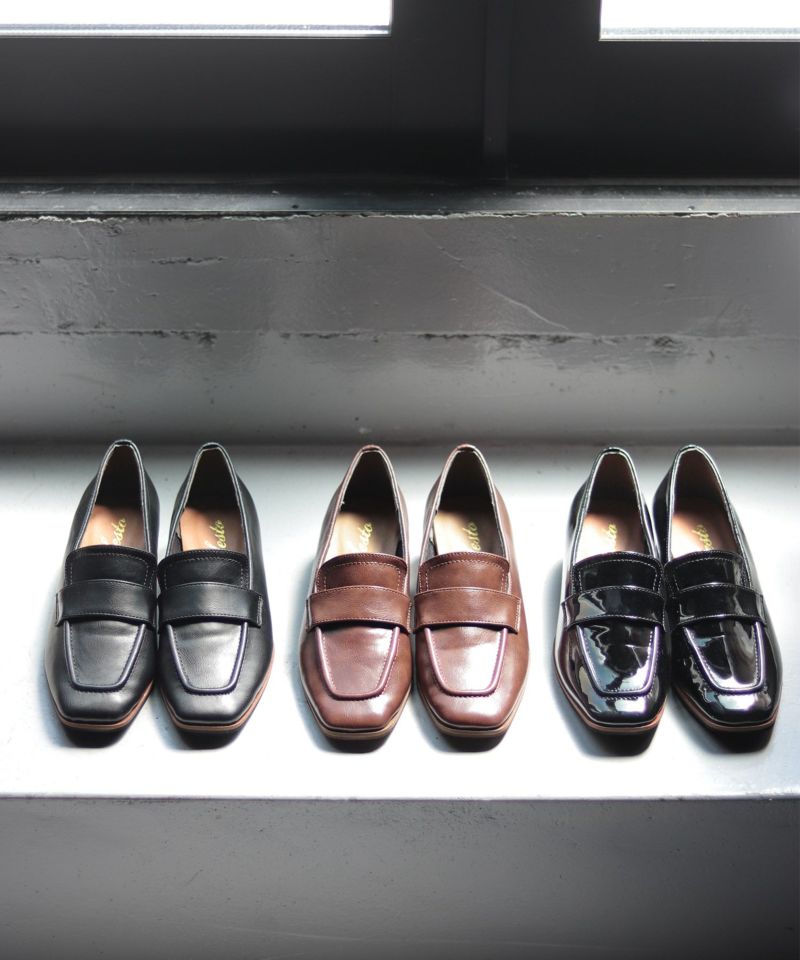 SESTO Slim Square Low Heel Loafer Pumps /r