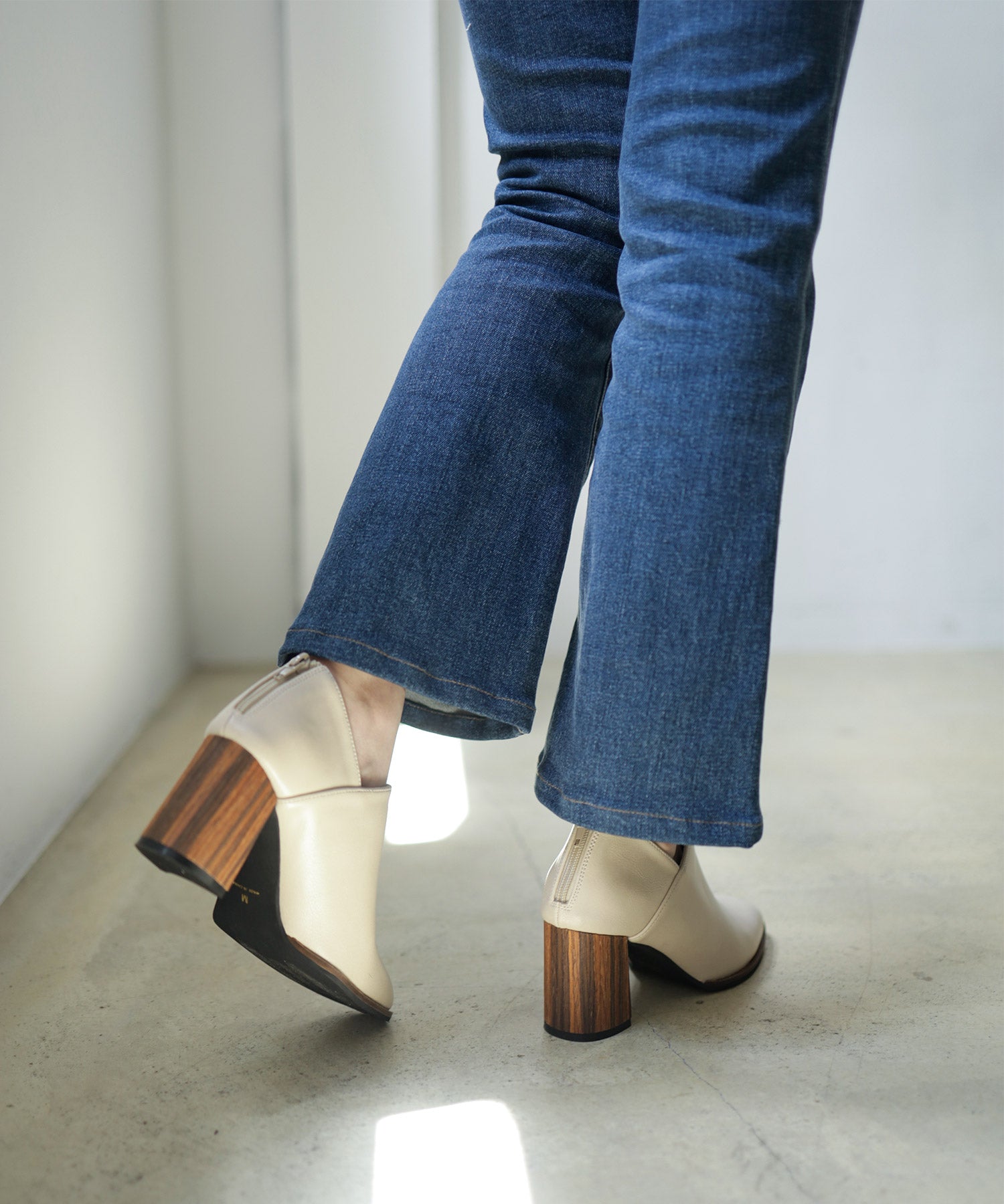 SESTO Wood Heel Booties
