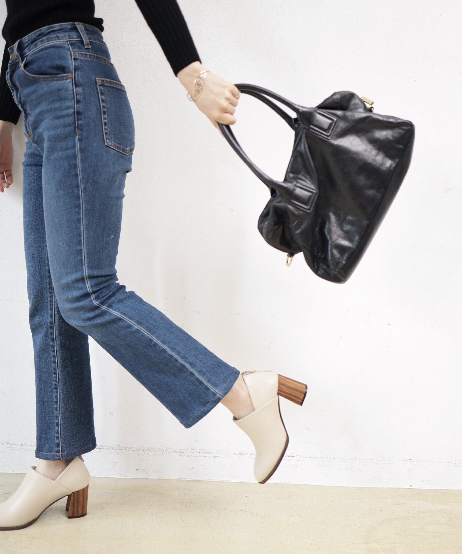 SESTO Wood Heel Booties