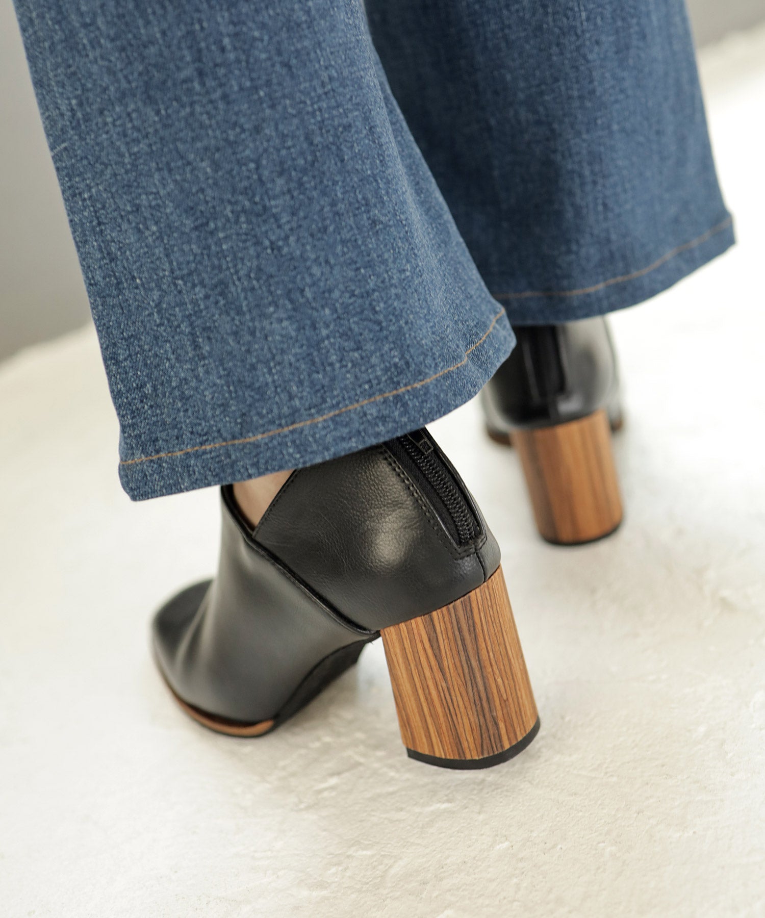 SESTO Wood Heel Booties