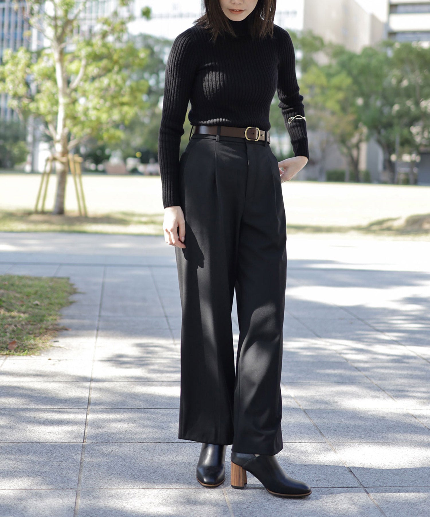 SESTO Wood Heel Booties