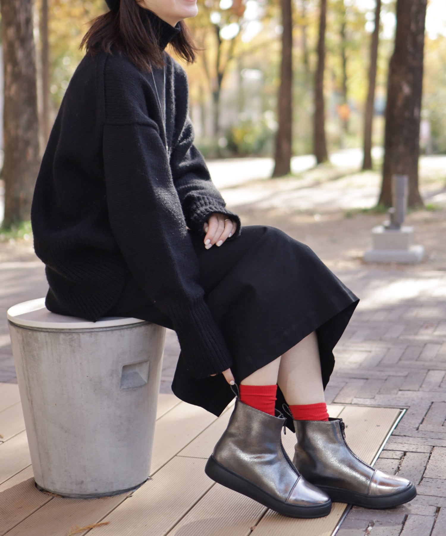 SESTO Center Zip Thick Sole Sneaker Boots