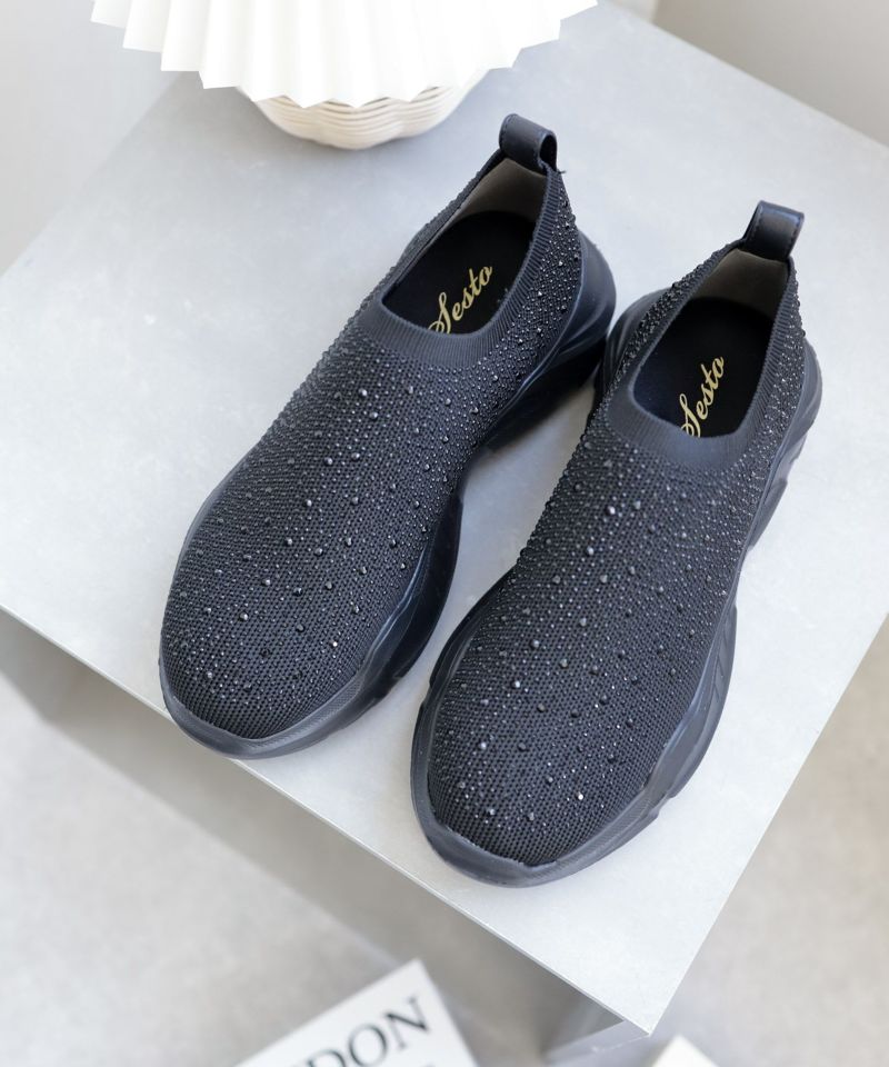 SESTO Sparkling Knit Platform Sneakers