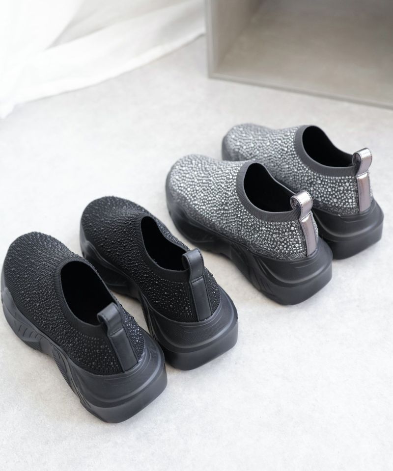 SESTO Sparkling Knit Platform Sneakers
