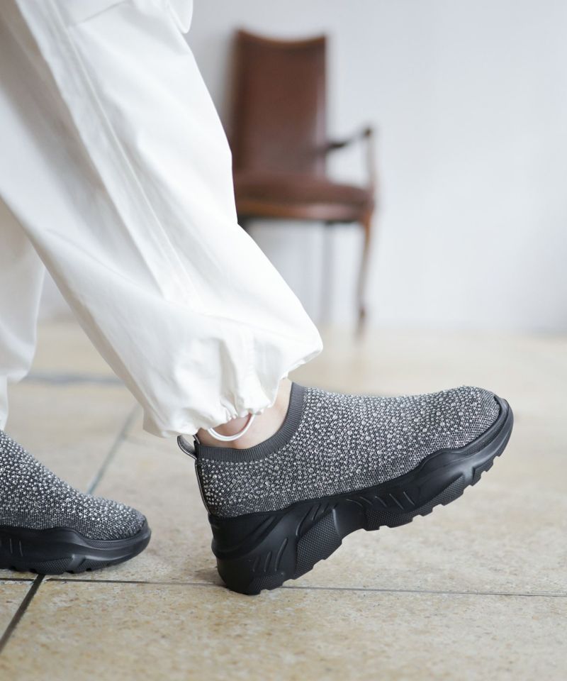 SESTO Sparkling Knit Platform Sneakers
