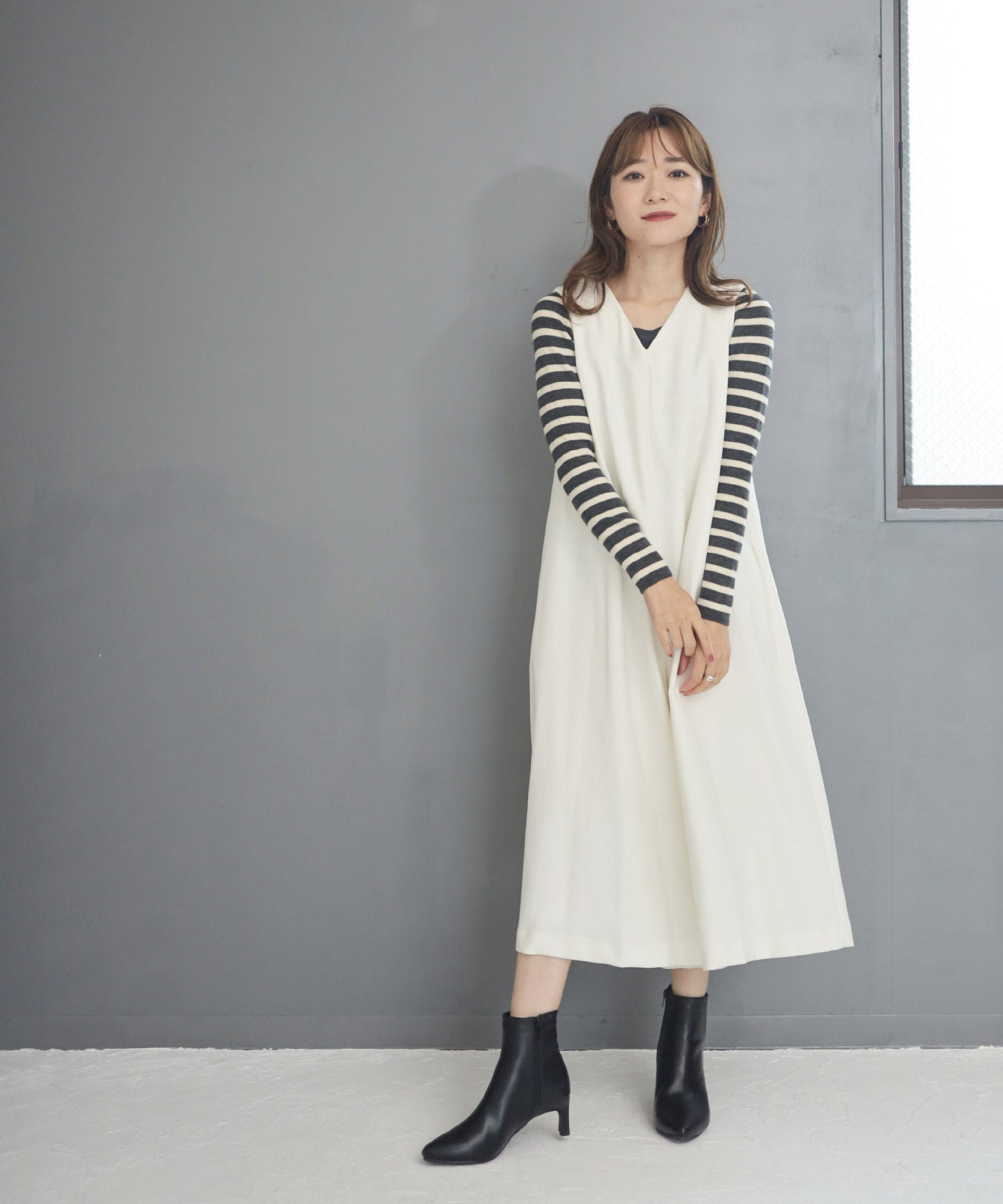 セスト SESTO 削れにくいかかとゴム使用！ポインテッドトゥストレートヒールショートブーツ