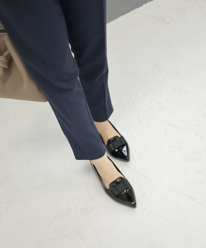 SESTO Pointed Toe Low Heel Ribbon Loafer Pumps