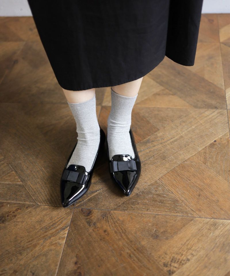 SESTO Pointed Toe Low Heel Ribbon Loafer Pumps