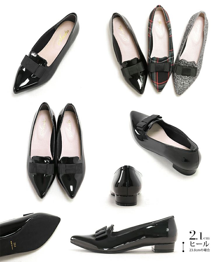 SESTO Pointed Toe Low Heel Ribbon Loafer Pumps