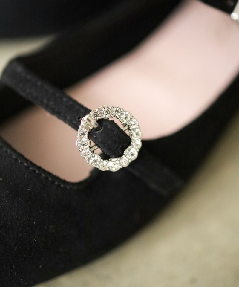 SESTO Bijou Buckle Double Strap Pointed Toe Flat Pumps